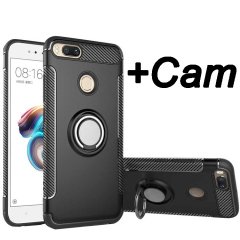 Xiaomi Mi 5X (A1) Yüzük standlı Armor Silikon Kılıf + Cam