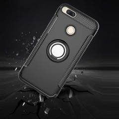 Xiaomi Mi 5X (A1) Yüzük standlı Armor Silikon Kılıf + Cam