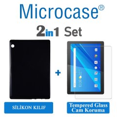 Microcase Lenovo Tab M10 10.1 TB-X605L TB-X605F Silikon Soft Kılıf + Tempered Glass Cam Koruma (SEÇENEKLİ)