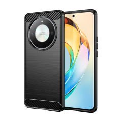 Microcase  Honor X9B 5G / X50  / Honor Magic 6 LITE  Brushed Carbon Fiber Silikon Kılıf - Siyah AL3332