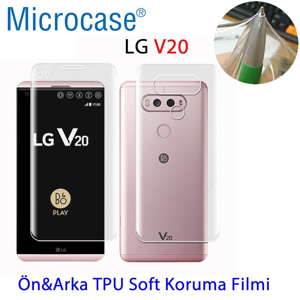 LG V20 Full Ön Arka Kaplama TPU Soft Koruma Filmi