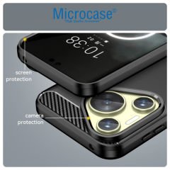 Microcase  Huawei Pura 70  Brushed Carbon Fiber Silikon Kılıf - Siyah AL3332