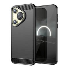 Microcase  Huawei Pura 70  Brushed Carbon Fiber Silikon Kılıf - Siyah AL3332