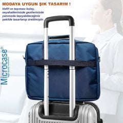 Microcase Macbook Pro M2 13.3'' 2022 A2338 için Macbook Çantası 2 Bölmeli AL4228 Lacivert Gri Krem