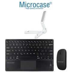 Microcase iPad 8.Nesil 10.2 2020 Touchpad Bluetooth Klavye 24 cm + Bluetooth Mouse + Stand AL2766