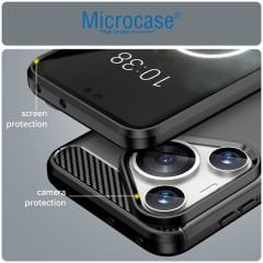 Microcase  Huawei Pura 70 Pro Plus Brushed Carbon Fiber Silikon Kılıf - Siyah AL3332