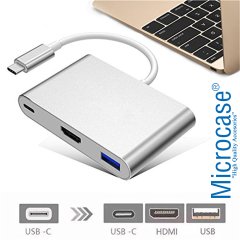 Type C to USB 3.1 +Type C + HDMI Multiport 4K Çevirici Adaptör