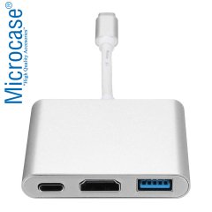 Type C to USB 3.1 +Type C + HDMI Multiport 4K Çevirici Adaptör