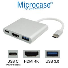Type C to USB 3.1 +Type C + HDMI Multiport 4K Çevirici Adaptör