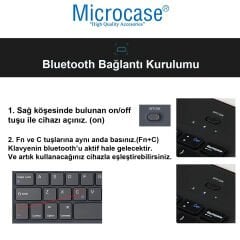 Microcase Tablet ve Telefonlar için Şarjlı Touchpadli Türkçe Bluetooth Klavye - AL2724