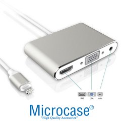 Microcase Type C to HDMI, VGA ve Audio Dönüştürücü