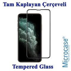 Microcase iPhone 11 Tam Kaplayan Çerçeveli Tempered Ekran Koruyucu - SİYAH
