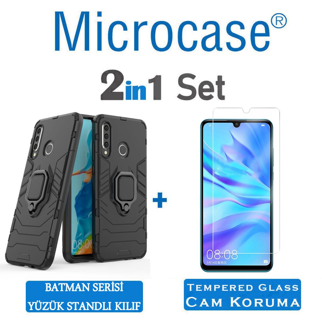 Huawei Nova 4e Batman Serisi Yüzük Standlı Kılıf + CAM (SEÇ)