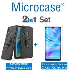 Huawei Nova 4e Batman Serisi Yüzük Standlı Kılıf + CAM (SEÇ)