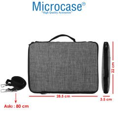 Microcase TCL Nxtpaper 10S Tablet için Omuz Askılı ve El Tutacaklı Universal Sleeve Taşıma Çantası -AL3068