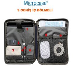 Microcase Lenovo M10 FHD Plus 10.3 inch TB-X606 X606F Tabletler için Omuz Askılı El Tutacaklı Universal Sleeve Taşıma Çantası AL4346 Lacivert Krem Gri