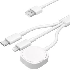 Microcase USB girişli 3in1 Lightning Apple watch serileri ve Type C Cihazlar için Şarj Kablosu - AL5175
