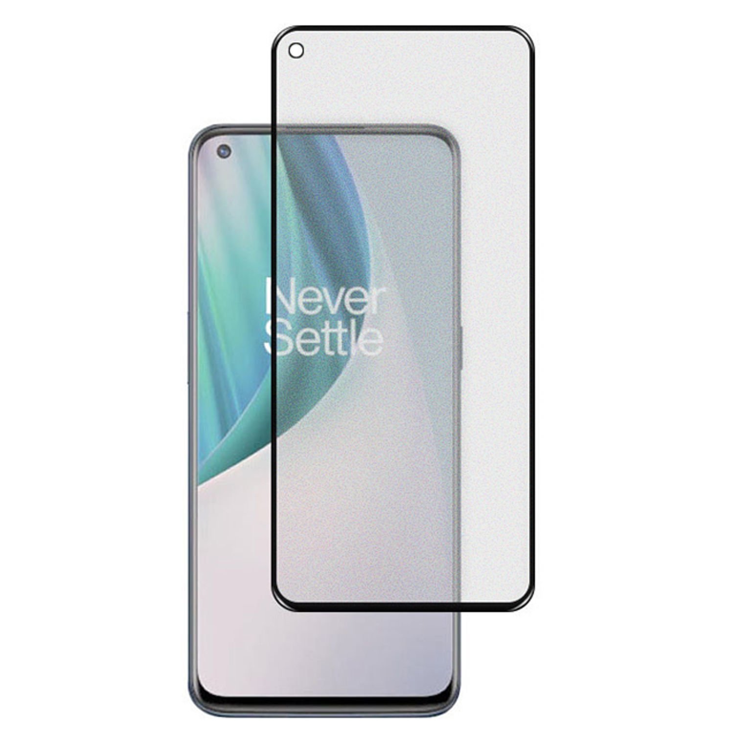 Microcase OnePlus Nord N10 Tam Kaplayan Çerçeveli Mat Cam Koruma - AL3124