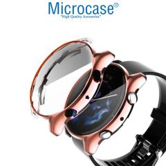 Microcase Amazfit GTR 3 Önü Kapalı Tasarım Silikon Kılıf - Rose Gold