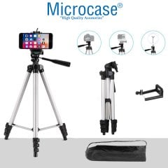 Microcase 3110 3 Ayak Cep Telefonu Kamera Tripodu 106 cm + Döner Başlık Telefon Tutucu