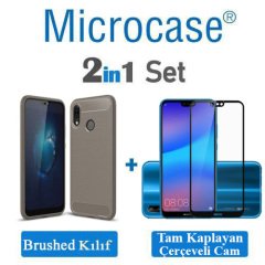 Microcase Huawei P20 Lite Brushed Silikon TPU Kılıf+Tam Kaplar