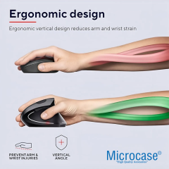 Microcase Dikey Ergonomik Kablolu Mouse 800/1200/1600 Dpı 6 Tuşlu - AL5178