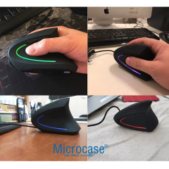 Microcase Dikey Ergonomik Kablolu Mouse 800/1200/1600 Dpı 6 Tuşlu - AL5178
