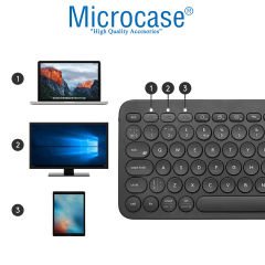 Microcase Samsung Galaxy Tab A7 Lite 2021 8.7 inch T220 T225 Bluetooth Klavye + Mouse + Tablet Standı - AL8106