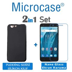 ZTE Blade A506 Pudding Serisi TPU Silikon Kılıf + Nano Glass Film