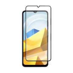 Microcase Xiaomi Poco M5 Tam Kaplayan Çerçeveli Tempered Ekran Koruyucu - Siyah AL3276
