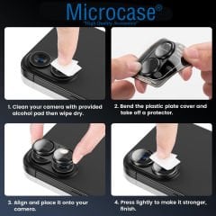 Microcase Iphone 16/16 Plus  Kamera Camı Lens Koruyucu Halka Set - AL3130