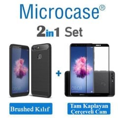 Microcase Huawei P Smart Brushed Silikon TPU Kılıf+Tam Kaplar