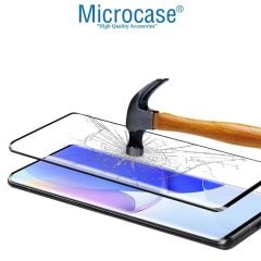 Microcase Vivo Y16 Tam Kaplayan Çerçeveli Tempered Ekran Koruyucu - Siyah AL3276