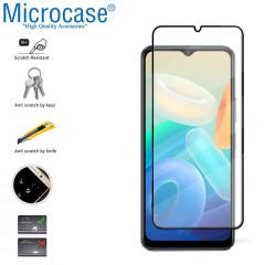 Microcase Vivo Y16 Tam Kaplayan Çerçeveli Tempered Ekran Koruyucu - Siyah AL3276