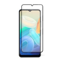 Microcase Vivo Y16 Tam Kaplayan Çerçeveli Tempered Ekran Koruyucu - Siyah AL3276