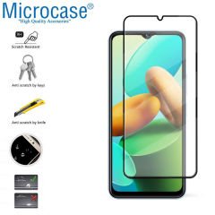 Microcase Vivo Y22s Tam Kaplayan Çerçeveli Tempered Ekran Koruyucu - Siyah AL3276