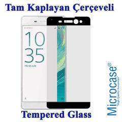 Sony Xperia C6 Tam Kaplayan Çerçeveli Tempered Ekran Koruma-SİYAH