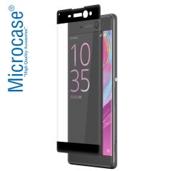 Sony Xperia C6 Tam Kaplayan Çerçeveli Tempered Ekran Koruma-SİYAH