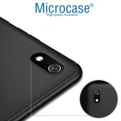 Microcase Xiaomi Redmi 7A Elektrocase Serisi Silikon Kılıf + Tam Kaplayan Çerçeveli Cam - Siyah