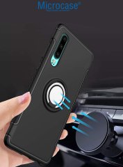 Huawei P30 Lite Yüzük Standlı Armor Silikon Kılıf + CAM (SEÇ)