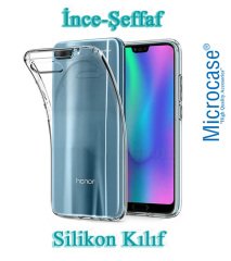 Huawei Honor 10 0.2 mm İnce Silikon Kılıf + Tam Kaplayan Cam