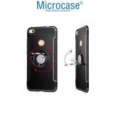 Huawei Honor 8 Lite Yüzük Standlı Armor Silikon Kılıf + CAM (SEÇ)