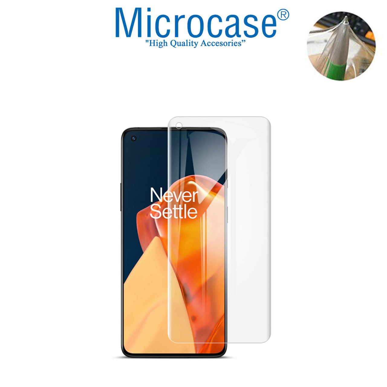 Microcase OnePlus 9R Full Ön Kaplama TPU Soft Koruma Filmi