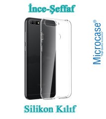 Huawei Honor 7C 0.2 mm İnce Silikon Kılıf + Tam Kaplayan Cam