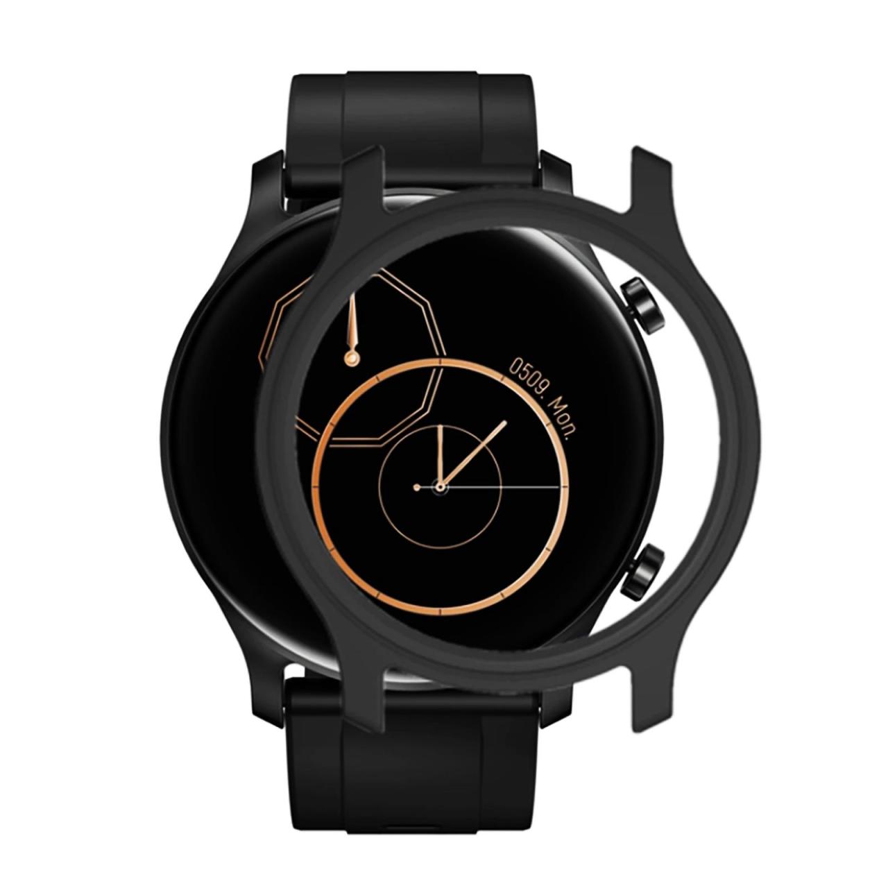 Microcase Haylou RS3 LS04 Slim Sert Rubber Çerçeve Koruma Kılıfı - Siyah