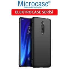 Microcase Xiaomi Redmi K20 Elektrocase Serisi Silikon Kılıf + Tam Kaplayan Çerçeveli Cam - Siyah