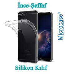 Huawei Honor 7X 0.2 mm İnce Silikon Kılıf + Tam Kaplayan Cam