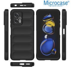 Microcase Xiaomi Redmi Note 11T Pro Plus Miami Serisi Darbeye Dayanıklı Silikon Kılıf - Siyah
