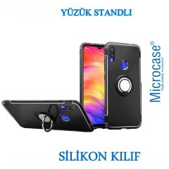 Xiaomi Redmi 7 Yüzük Standlı Armor Silikon Kılıf + CAM (SEÇ)