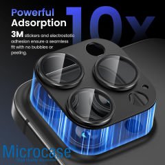 Microcase Iphone 16 Pro/ 16 Pro Max   Kamera Camı Lens Koruyucu Halka Set - AL3130